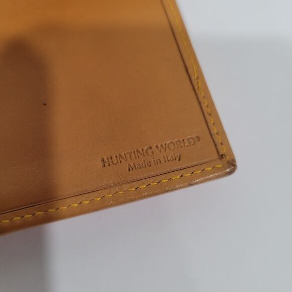 Hunting World Organizer Red Tan Leather Planner A6 4x5 Size Notebook Italian - Picture 4 of 8